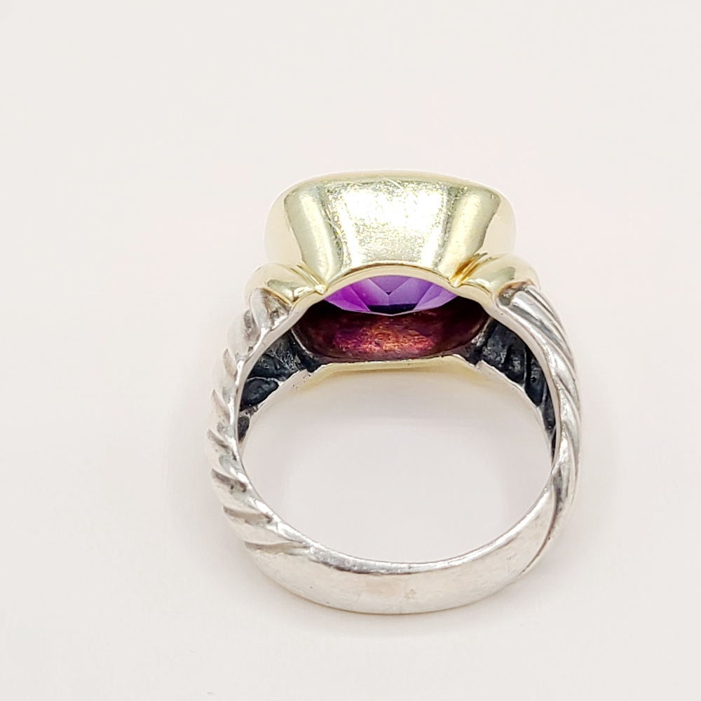 David Yurman Large Noblesse Ring Amethyst Ring Sz 8.5 - Picture 5 of 11